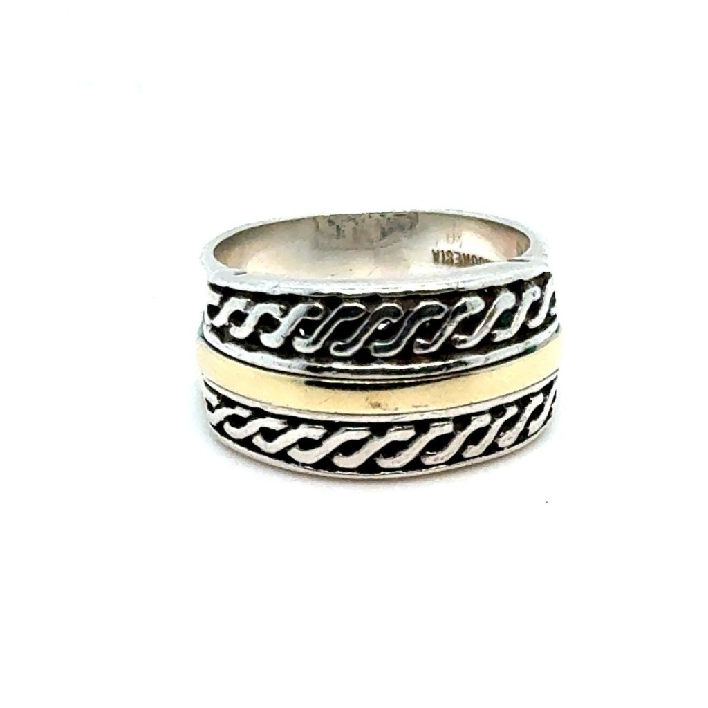 925 14k Two Tone Band Ring
